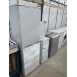 A WHITE HOTPOINT ICED DIAMOND UPRIGHT FRIDGE FREEZER