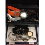 A DECORATIVE BOX OF WATCHES