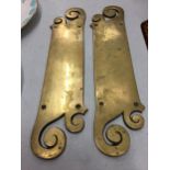 TWO BRASS DOOR PLATES