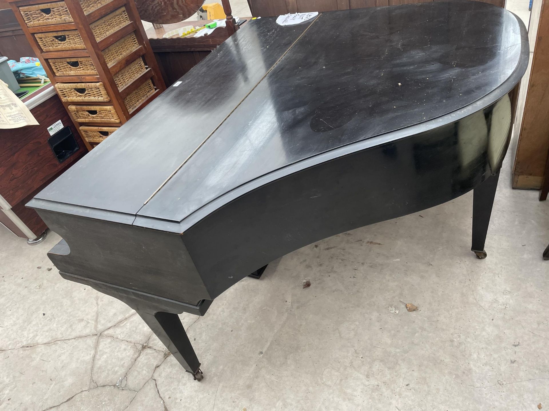 AN EBONISED CHALLEN BABY GRAND PIANO (CHALLEN LONDON EST 1804), 53" IN LENGTH - Image 4 of 4