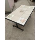 A TILED TOPPED COFFEE TABLE