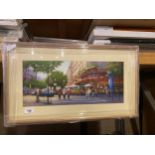 A FRAMED PICTURE OF A FRENCH STREET