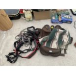 AN ASSORTMENT OF HORSE TACK TO INCLUDE SADDLE AND HARNESS ETC