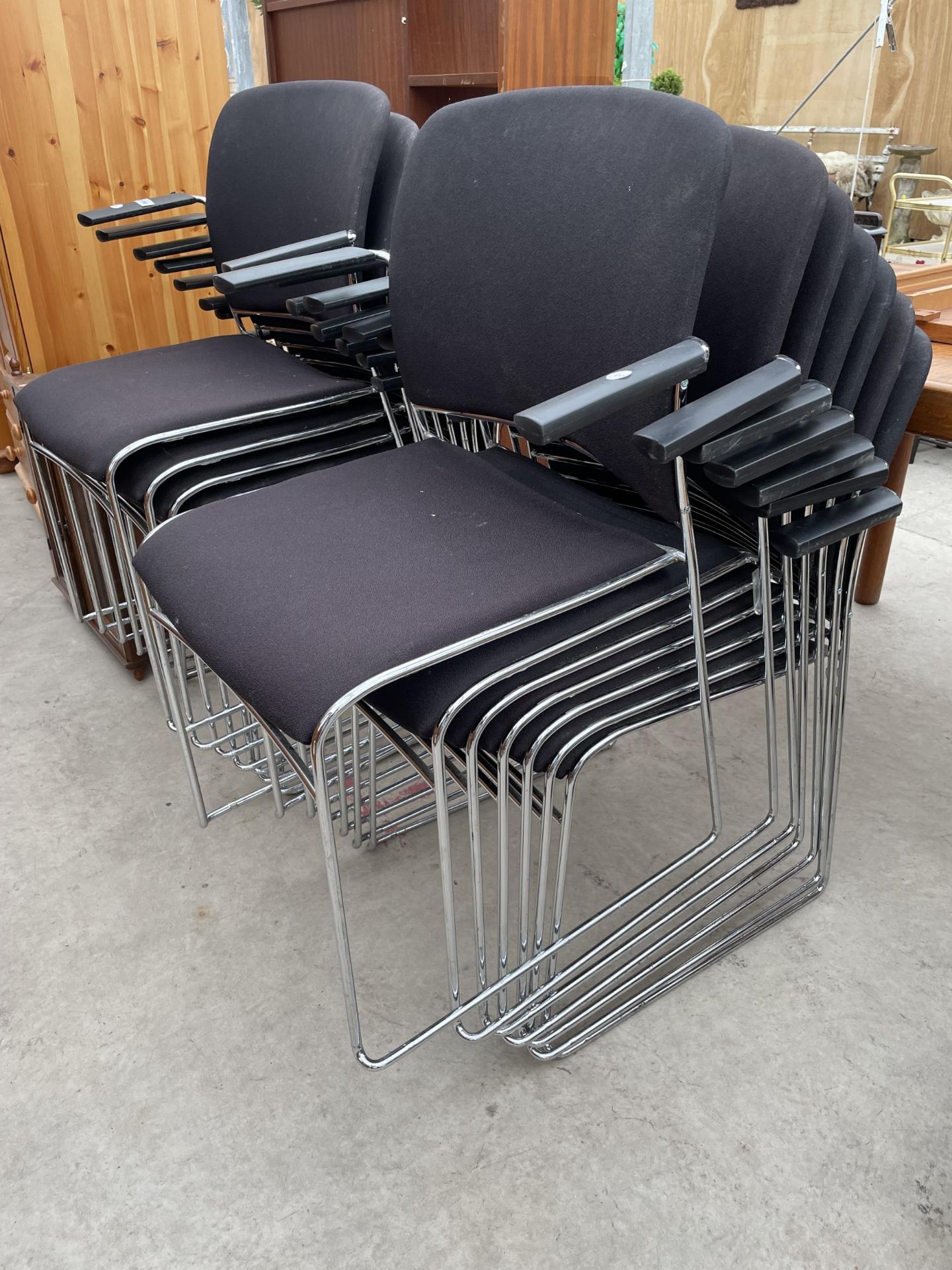 FIFTEEN MODERN STACKING CHAIRS - Image 2 of 2