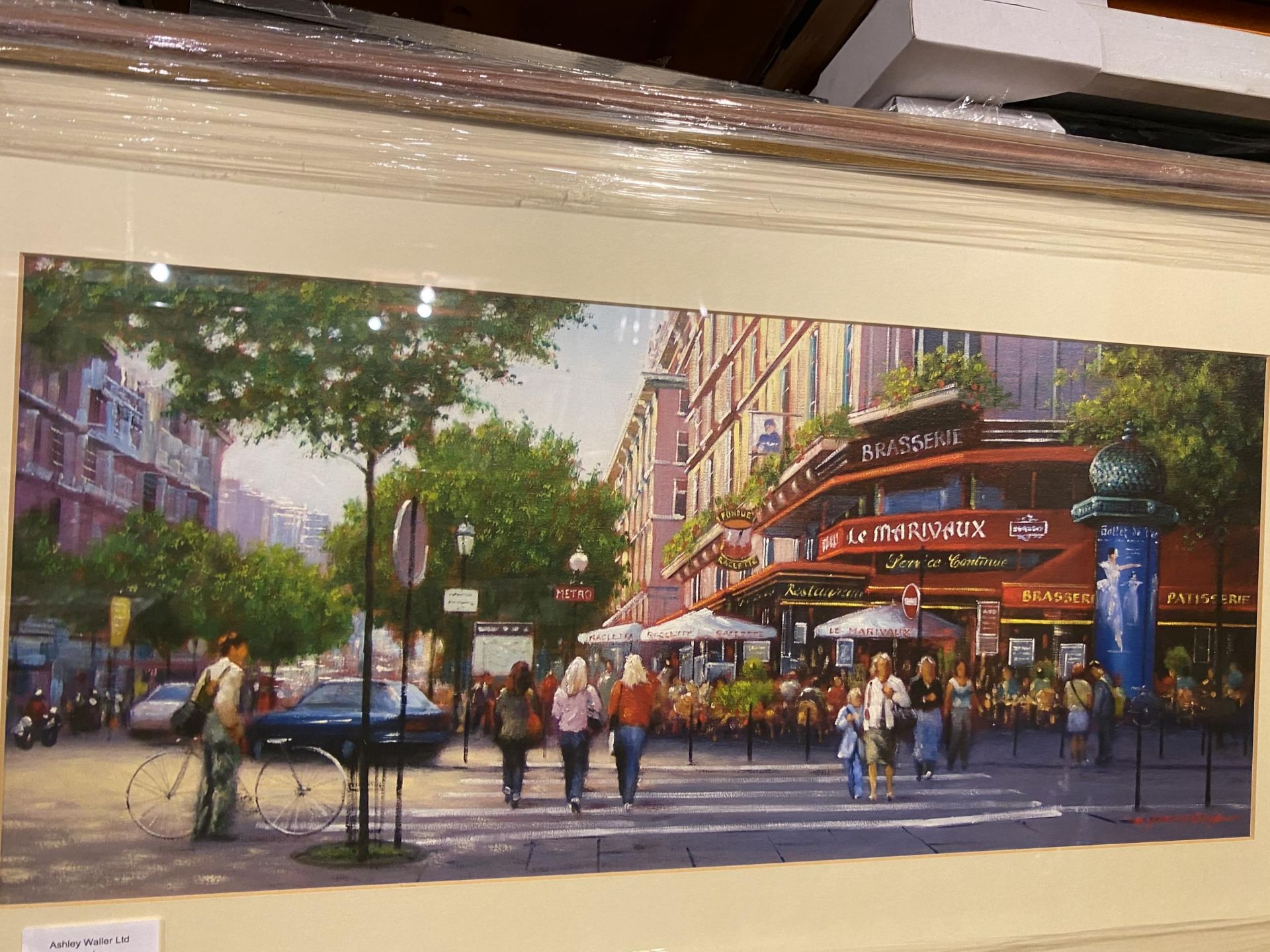 A FRAMED PICTURE OF A FRENCH STREET - Image 3 of 3