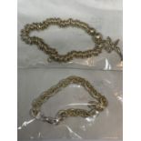 TWO MARKED 925 SILVER BRACELETS TO INCLUDE ONE WITH A TINKERBELL CHARM