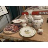 A COLLECTION OF MOSTLY COALPORT TO INCLUDE A GINGER JAR , ROSE VASE ETC