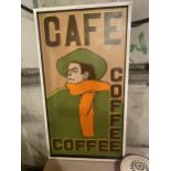 A SIGN ADVERTISING CAFE, COFFEE SIZE 115CM X 63CM