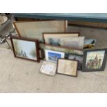 AN ASSORTMENT OF FRAMED PRINTS AND PICTURES