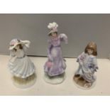 THREE ROYAL WORCESTER FIGURINES TO INCLUDE GRANDMAS BONNET, LULLABY AND A LIMITED EDITION WALKING