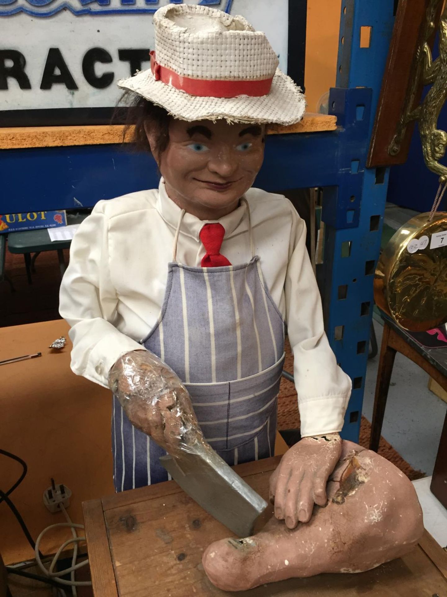 A 1970'S BUTCHER CHARACTER AUTOMATION PUPPET FIGURE - Image 2 of 4