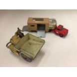 A DINKY MODEL MUIR-HILL DUMPER NO.562 1949-1954 AND A MATCH BOX KINGSIZE ARTICULATED HORSE VAN