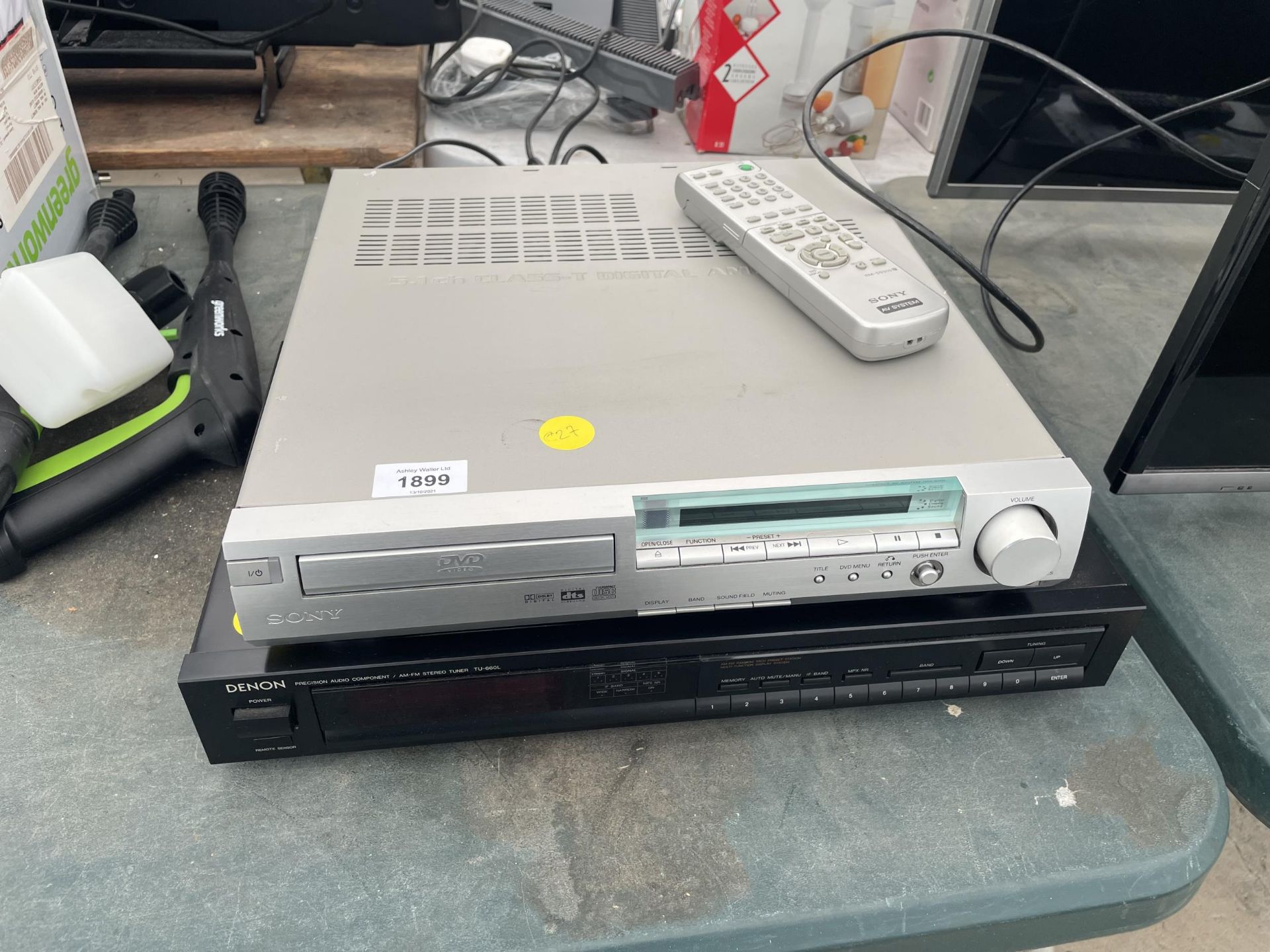 A SLONY DVD PLAYER AND A DENON TUNER