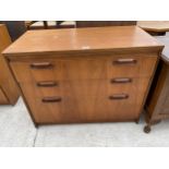 A RETRO TEAK WILLIAM LAWRENCE CHET OF THREE DRAWERS 34" WIDE