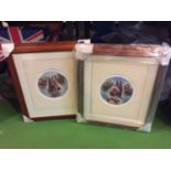 TWO FRAMED PICTURES OF RACEHORSES, ONE BEING RED RUM, THE OTHER ARKLE, BOTH SIGNED BY CLAIRE EVA