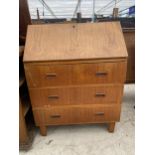 A RETRO TEAK BUREAU 29" WIDE