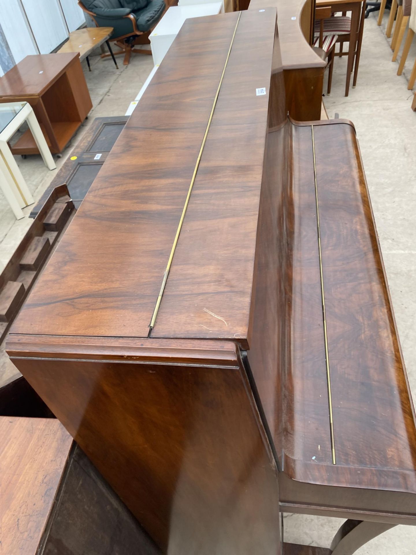 A WALNUT CASED OVERSTRUNG PIANO, BEARING TOWER LABEL - Image 6 of 6