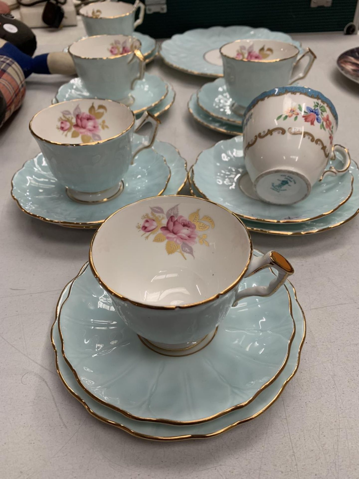 SIX AYNSLEY CHINA TRIOS AND A PLATE - Image 2 of 3