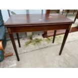 A 19TH CENTURY MAHOGANY FOLD-OVER TABLE 36" WIDE