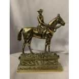 BRASS HORSE AND RIDER DOORSTOP