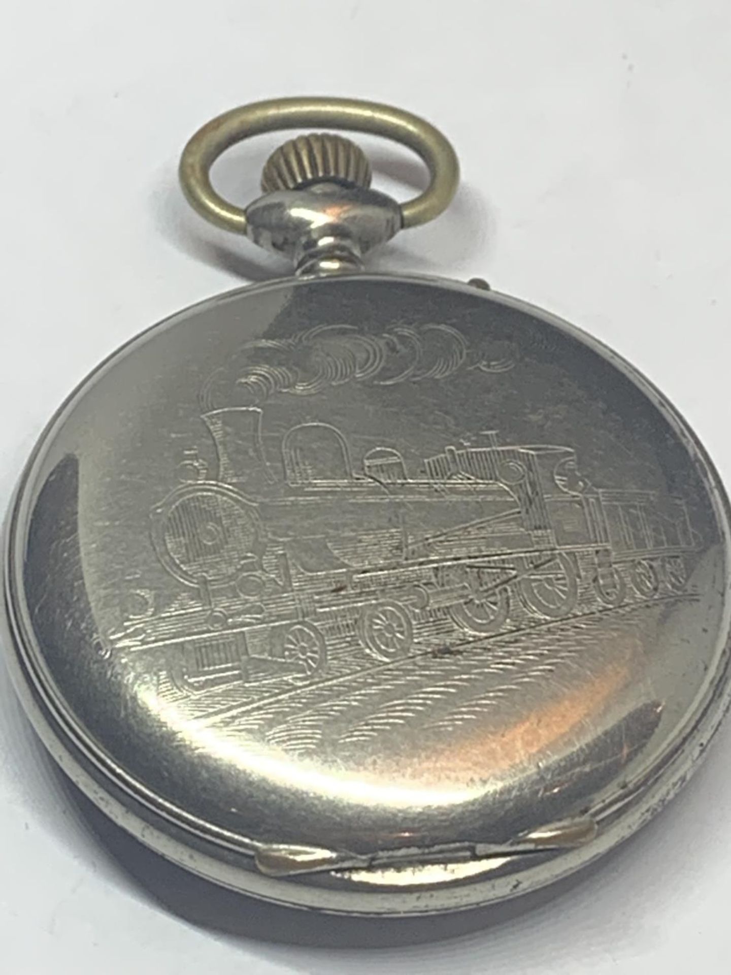 A RAILWAY POCKET WATCH GRE ROSKOFF PATENT POCKET WATCH A/F - Image 3 of 4