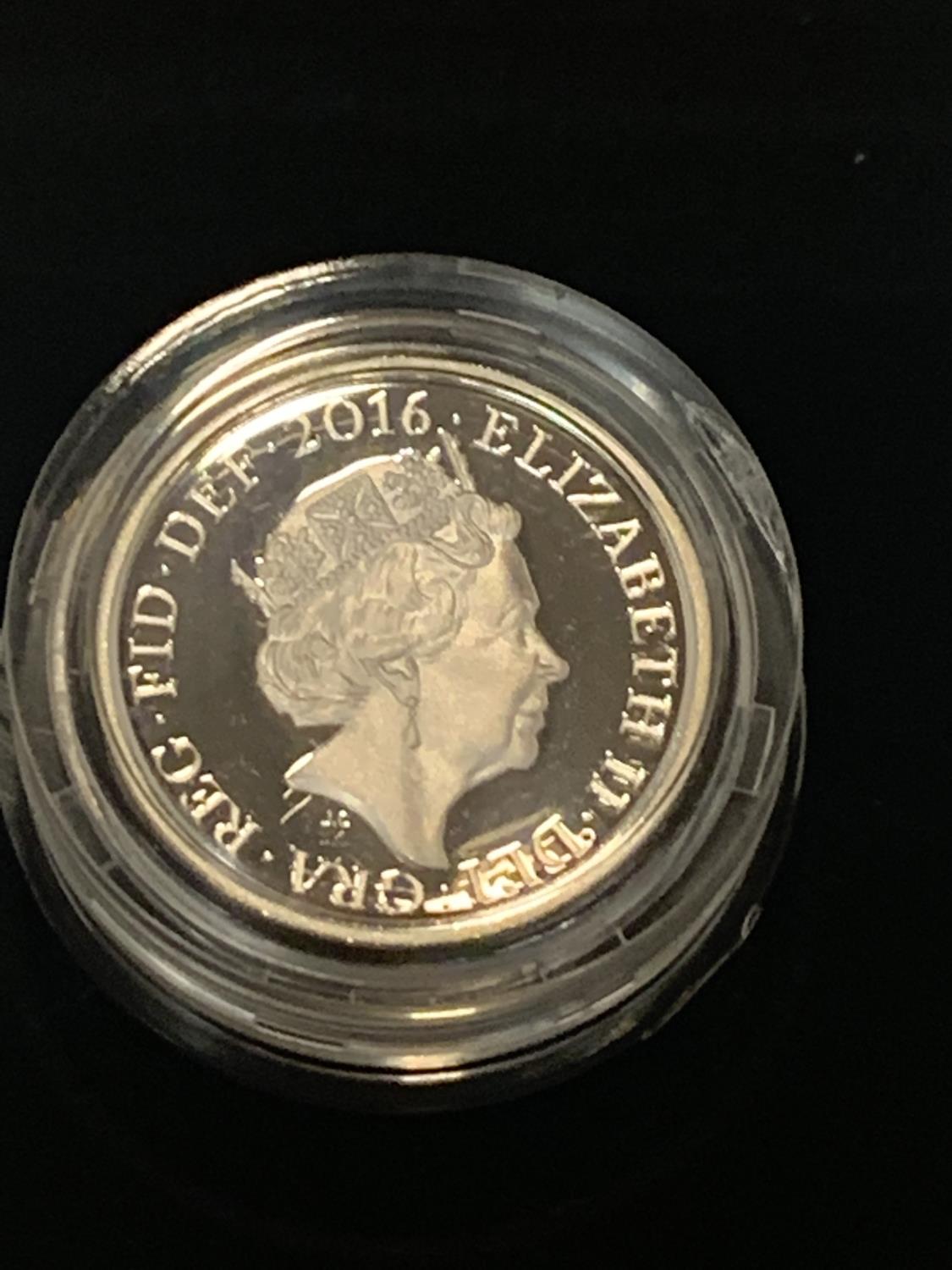 A UK 2016 THE LAST ROUND POUND SILVER PROOF PIEDFORT COIN WITH CERTIFICATE OF AUTHENTICITY - Image 3 of 3