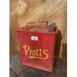 A VINTAGE PRATTS FUEL CAN WITH BRASS CAP