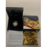 A UK 2015 ROYAL ARMS £1 PIEDFORT SILVER PROOF COIN WITH CERTIFICATE OF AUTHENTICITY