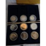A SELECTION OF NINE SOUTH AFRICAN SILVER COINS , TO INCLUDE MALAWI , SIERRA LEONE , UGANDA AND