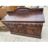 AN ART NOUVEAU MAHOGANY SIDEBOARD 60" WIDE