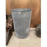 A LARGE VINTAGE GALVANISED BIN