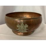 A MILITARY HIGHLAND LIGHT INFANTRY COPPER BOWL