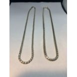 TWO HEAVY MARKED 925 SILVER NECKLACES BOTH LENGTH 46CM