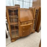 A MID 20TH CENTURY OAK SIDE BY SIDE BUREAU 48" WIDE