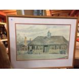 A MOUNTED AND FRAMED WATERCOLOUR SIGNED BY STELLA SMITH 1974