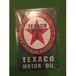 A TIN TEXACO MOTOR OIL SIGN