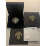 A UK 2019 THE QUEEN'S BEASTS, THE FALCON OF THE PLANTAGENISTS, ONE OUNCE SILVER PROOF COIN WITH