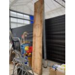 TWO LENGTHS OF BEECH ROUGH SAWN TIMBER (APPROX 11 FT)