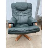 A SCANDINAVIAN STRESSLESS STYLE REVOLVING RECLINING CHAIR