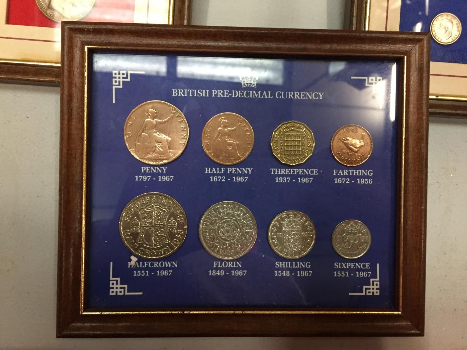 FOUR FRAMED PRE DECIMAL COIN SETS - Image 2 of 6