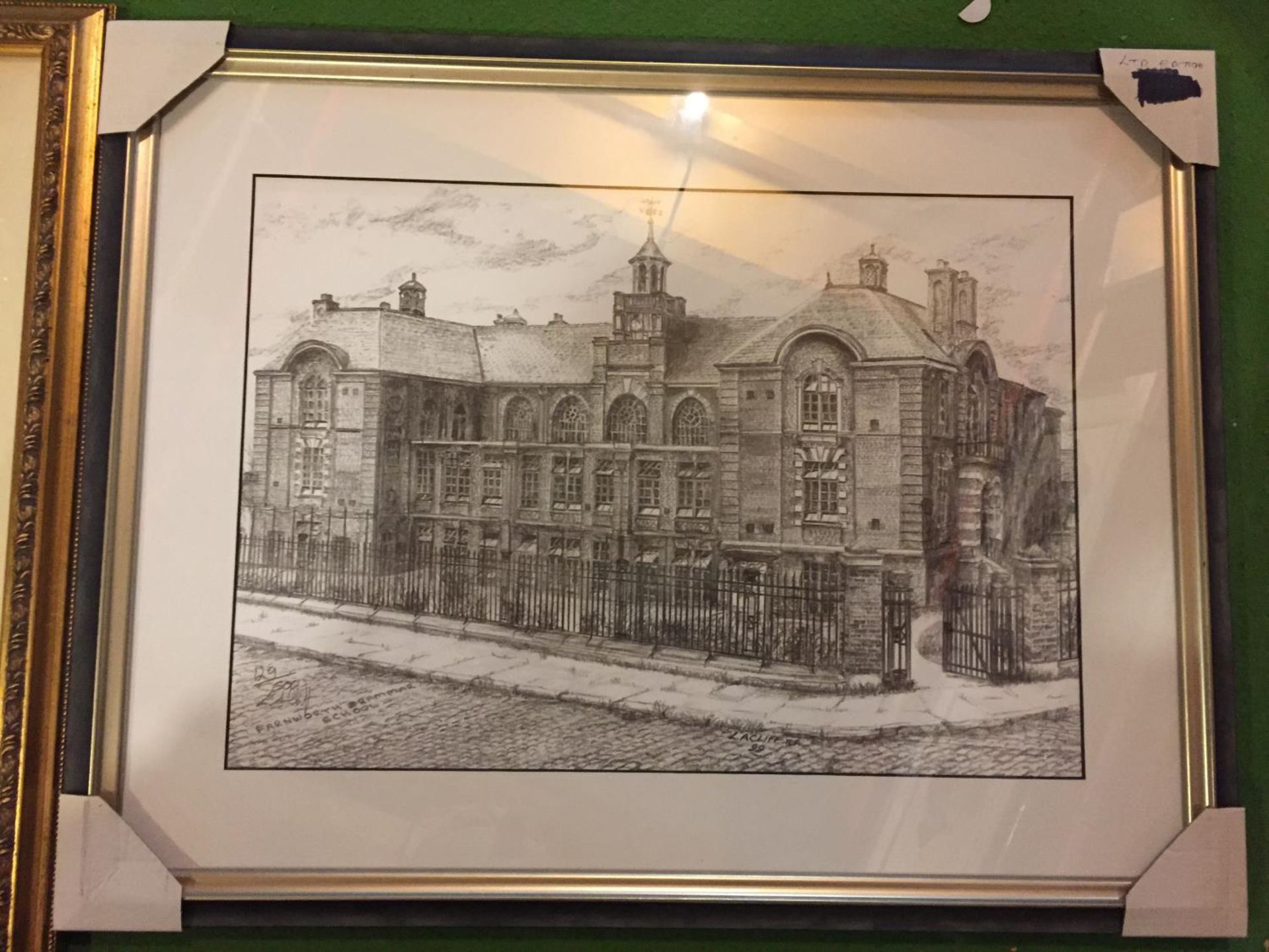 TWO FRAMED PRINTS, ONE A SIGNED LIMITED EDITION OF FARNWORTH GRAMMAR SCHOOL 129/500, THE OTHER - Image 3 of 3