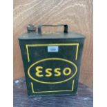 A VINTAGE ESSO FUEL CAN WITH BRASS CAP