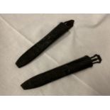 TWO SWISS ARMY BAYONET HOLDERS