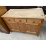 AN EARLY 20TH CENTURY PINE KITCHEN SIDEBOARD 43.5" WIDE