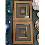 A PAIR OF ASIAN FRAMED ELEPHANTS