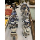 EIGHT CERAMIC FIGURES TO INCLUDE ORIENTAL STYLE ETC