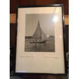 A FRAMED PHOTOGRAPH OF THE HESWELL REGATTA 1949 SIGNED