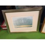 A FRAMED PICTURE TITLED 'MISTY RYDAL' AND SIGNED PETER STOCKDALE