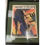 A FRAMED CIRCUS POSTER