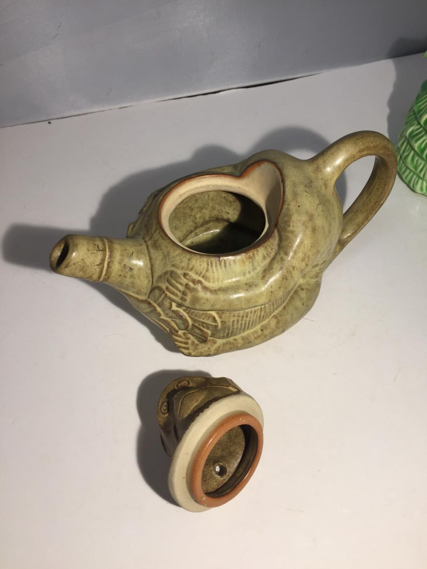 THREE TEAPOTS TO INCLUDE A STONEWARE MONKEY TEAPOT - Image 6 of 10